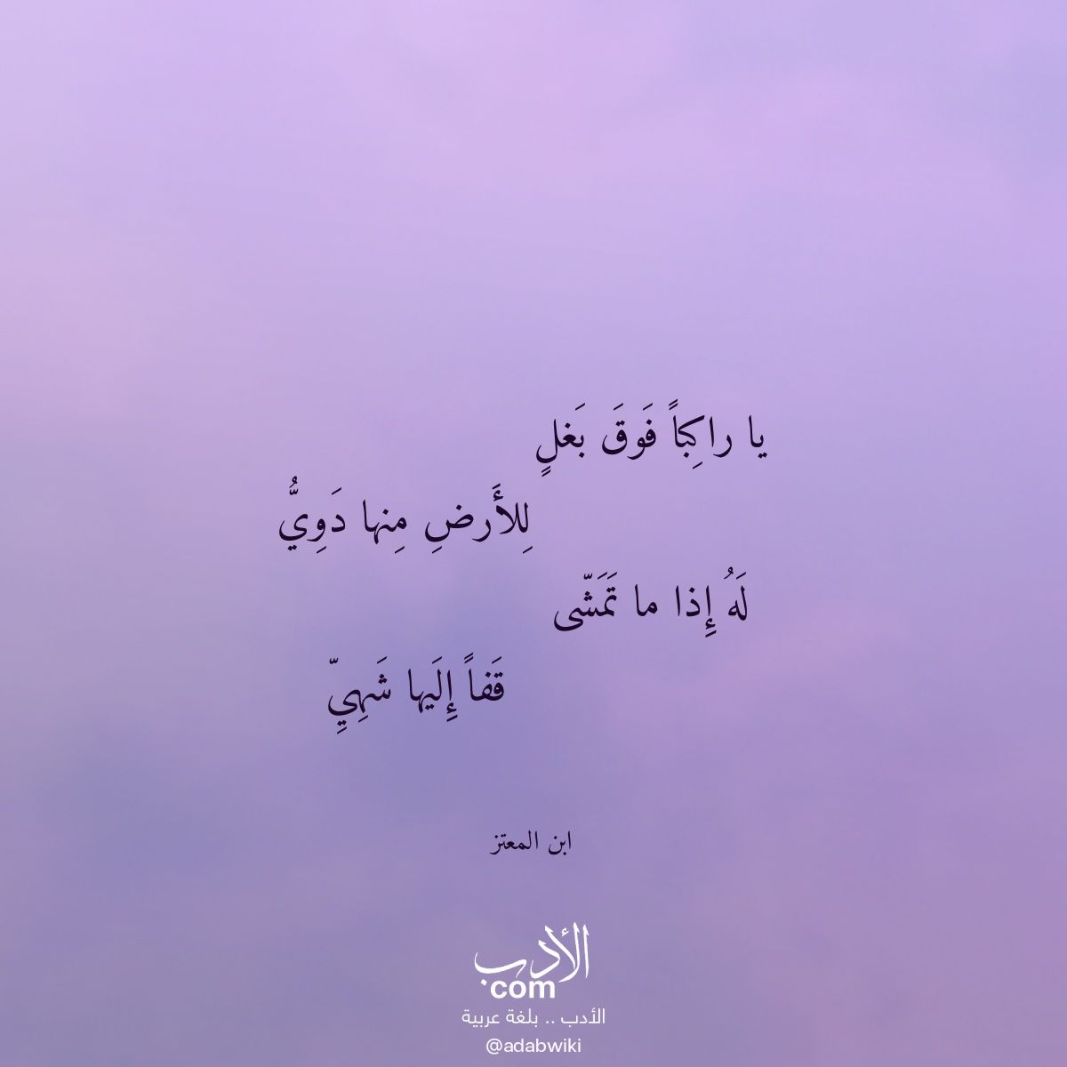 يا راكبا فوق بغل - موسوعة الأدب العربي