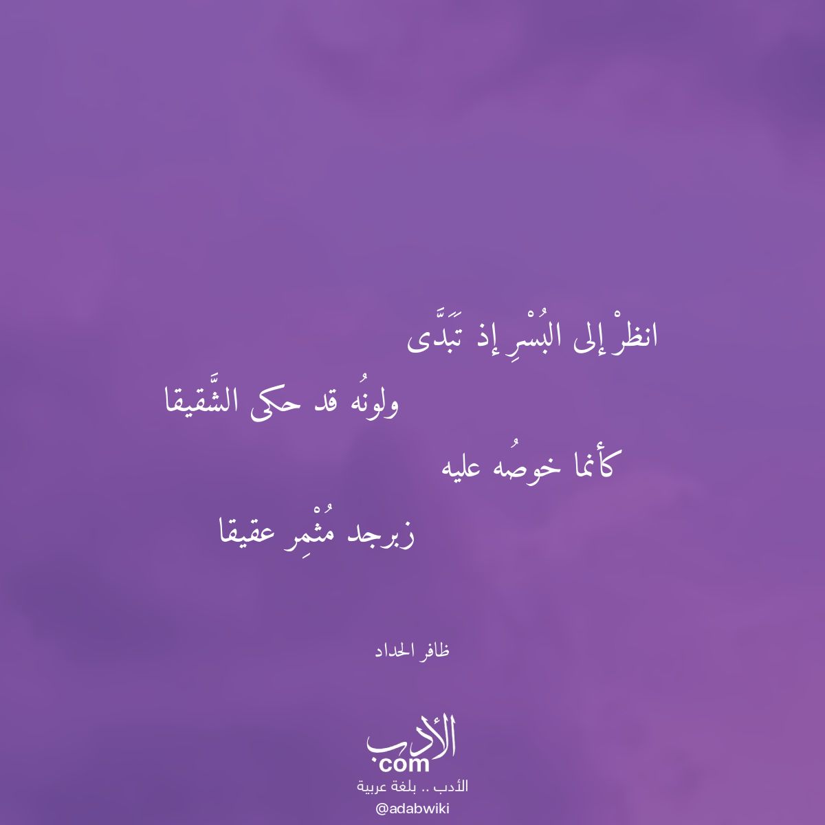 انظر إلى البسر إذ تبدى - موسوعة الأدب العربي
