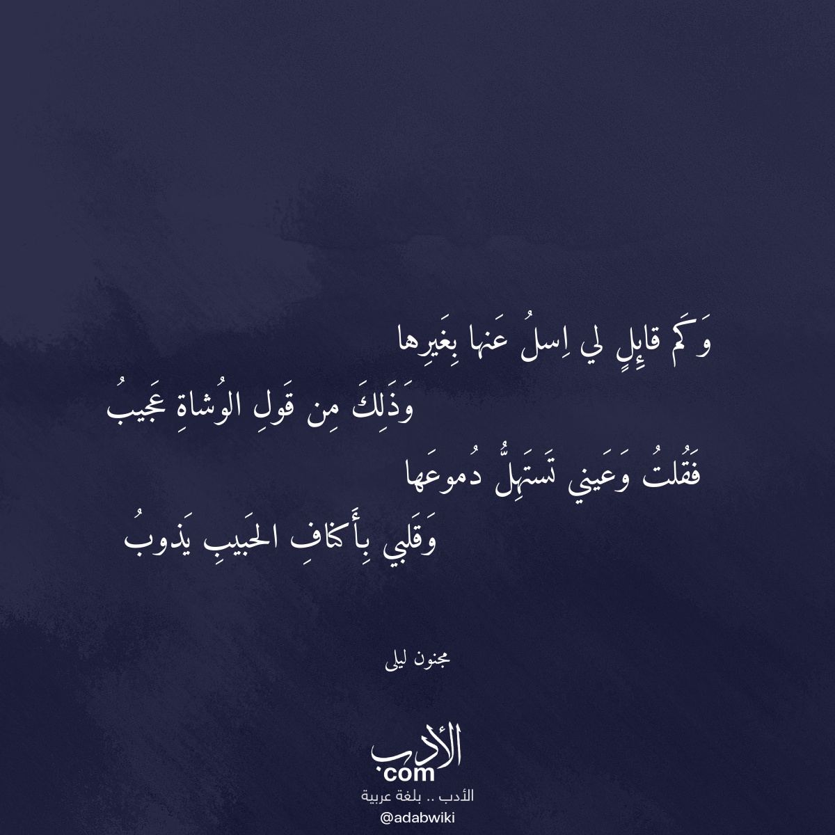 وكم قائل لي اسل عنها بغيرها - موسوعة الأدب العربي