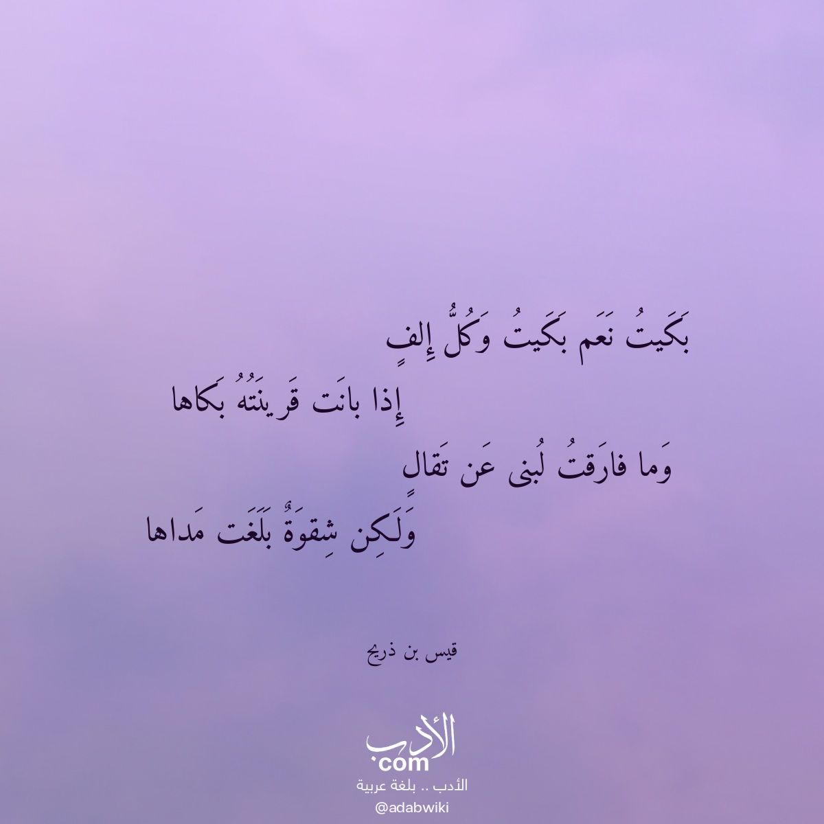 بكيت نعم بكيت وكل إلف - موسوعة الأدب العربي