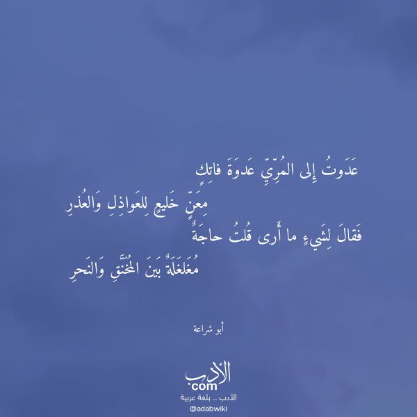 اقتباس من قصيدة عدوت إلى المري عدوة فاتك لـ أبو شراعة