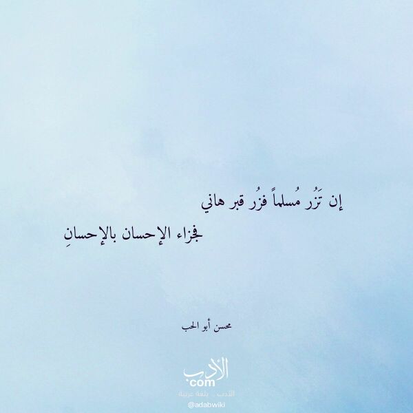 اقتباس من قصيدة إن تزر مسلما فزر قبر هاني لـ محسن أبو الحب