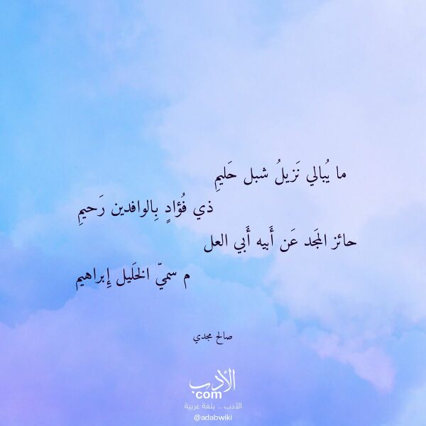 اقتباس من قصيدة ما يبالي نزيل شبل حليم لـ صالح مجدي