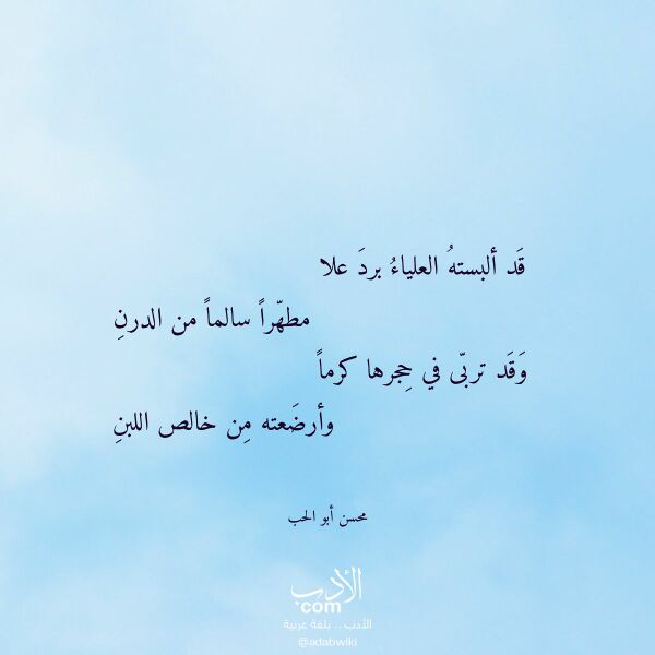 اقتباس من قصيدة قد ألبسته العلياء برد علا لـ محسن أبو الحب