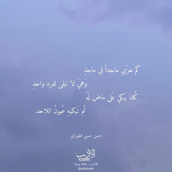 اقتباس من قصيدة كم نعزي ماجدا في ماجد لـ حسن حسني الطويراني
