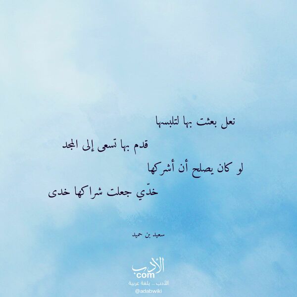 اقتباس من قصيدة نعل بعثت بها لتلبسها لـ سعيد بن حميد