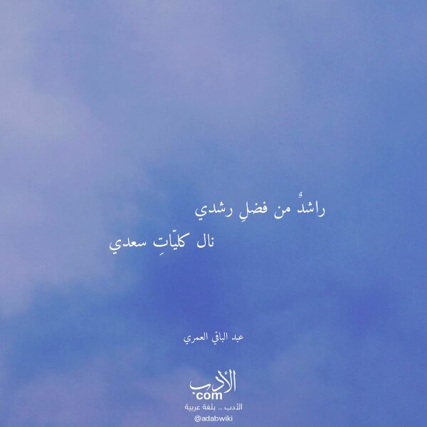 اقتباس من قصيدة راشد من فضل رشدي لـ عبد الباقي العمري