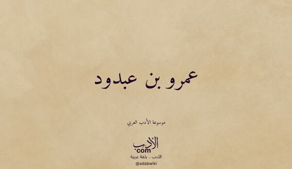 تعريف وتراجم لـ عمرو بن عبدود