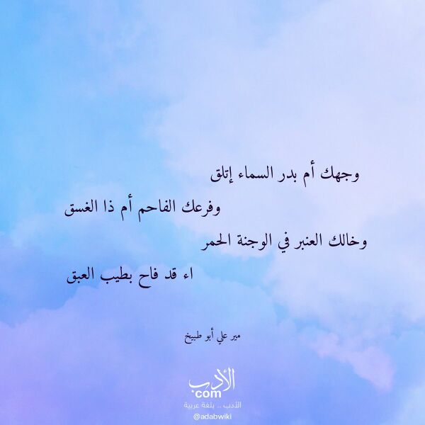 اقتباس من قصيدة وجهك أم بدر السماء إتلق لـ مير علي أبو طبيخ
