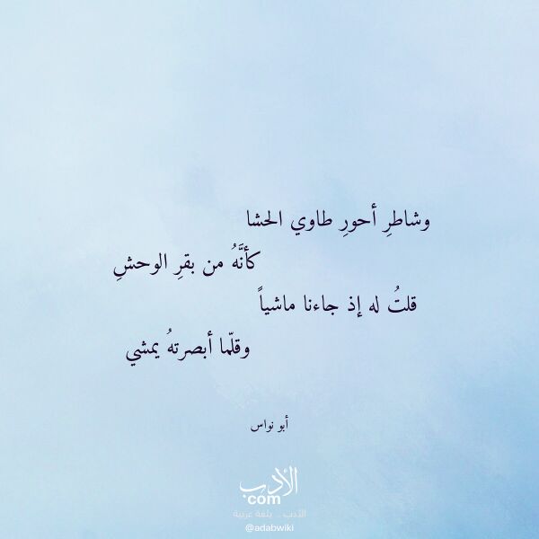 اقتباس من قصيدة وشاطر أحور طاوي الحشا لـ أبو نواس