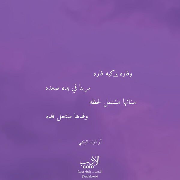 اقتباس من قصيدة وفاره يركبه فاره لـ أبو الوليد الوقشي