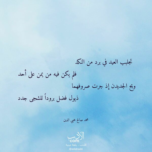 اقتباس من قصيدة تجلبب العيد في برد من النكد لـ محمد صالح محيي الدين