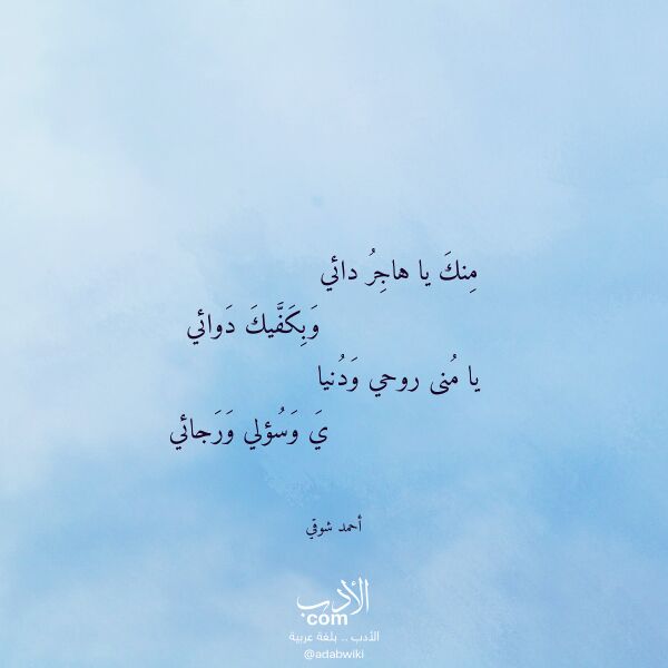 اقتباس من قصيدة منك يا هاجر دائي لـ أحمد شوقي