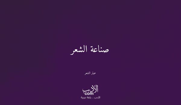 صناعة الشعر - عيار الشعر